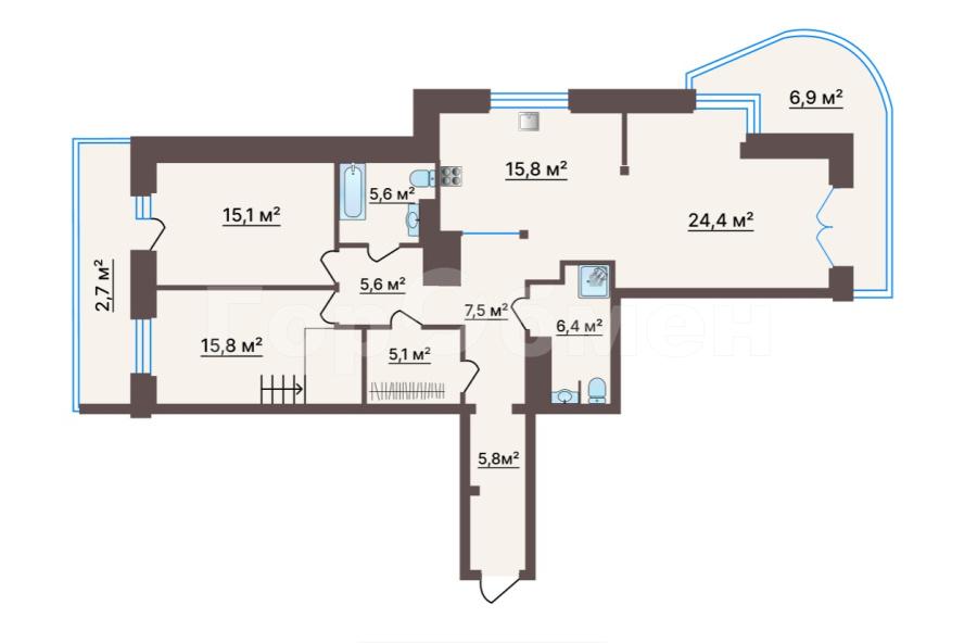 Продажа 3-комнатной квартиры, Москва, Староволынская улица,  15к2