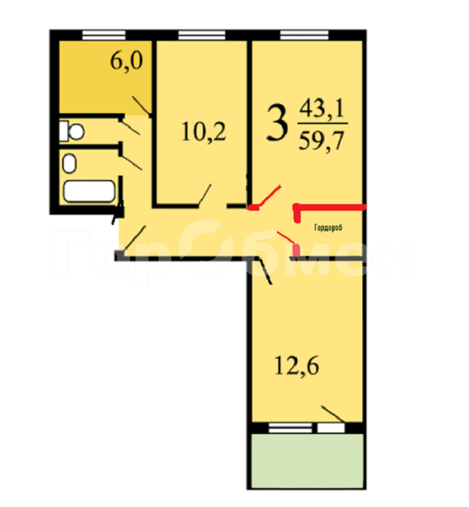 Продажа 3-комнатной квартиры, Москва, улица Проходчиков,  1