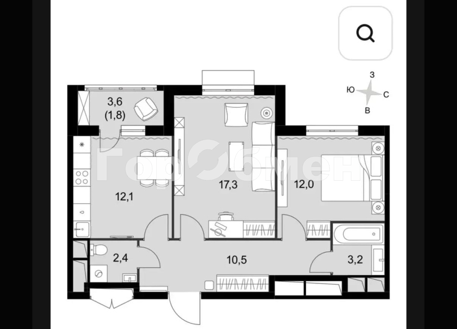 Аренда 2-комнатной квартиры, Развилка, Россия,   Ленинский городской округ