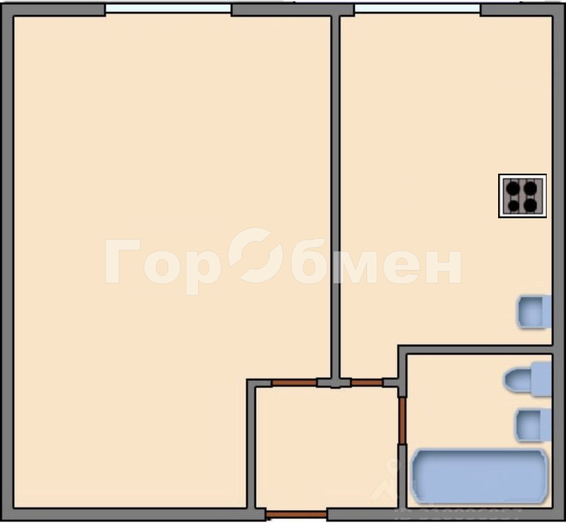 Аренда 1-комнатной квартиры, Москва, Россия,   Туристская улица