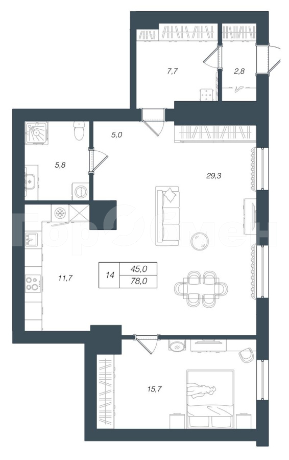 Продажа 3-комнатной квартиры, Люберцы, Россия,   городской округ   Хлебозаводской тупик