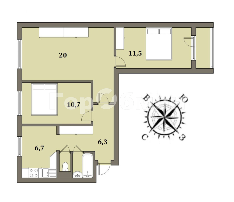 Продажа 3-комнатной квартиры, Москва, Россия,   Винницкая улица