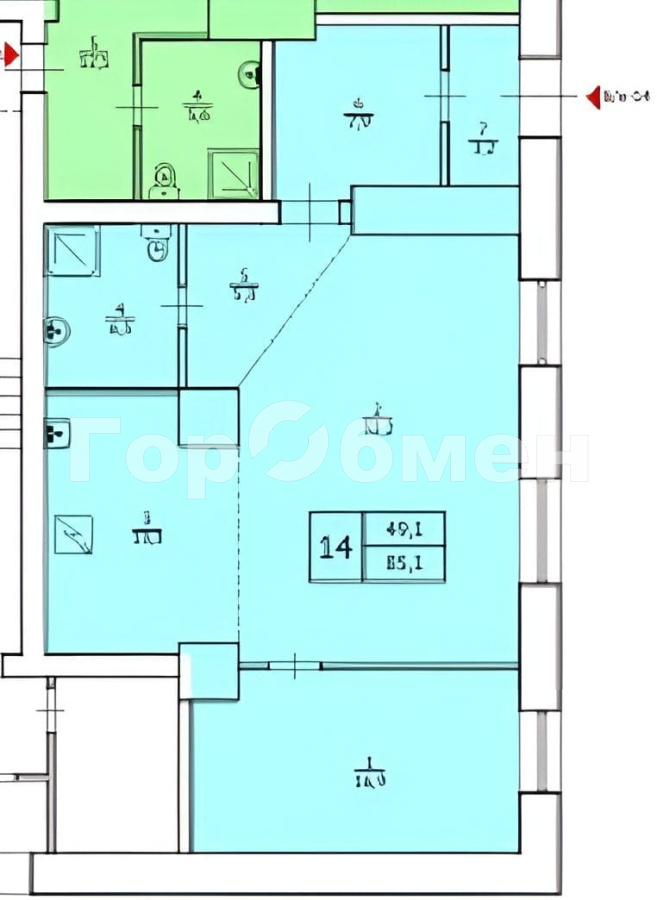 Продажа 3-комнатной квартиры, Люберцы, Россия,   городской округ   Хлебозаводской тупик