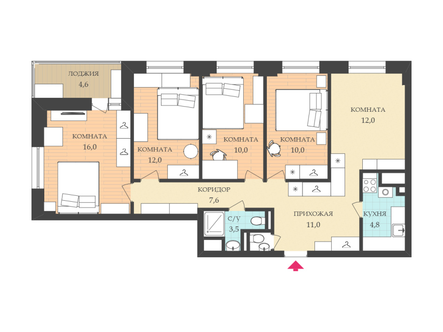 Продажа 5-комнатной квартиры, Мытищи, Россия,   городской округ   улица Колпакова