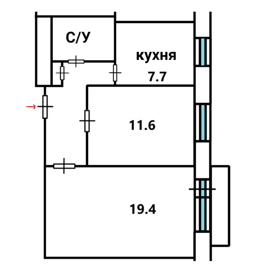 Продажа 2-комнатной квартиры, Москва, Россия,    Ленинский проспект