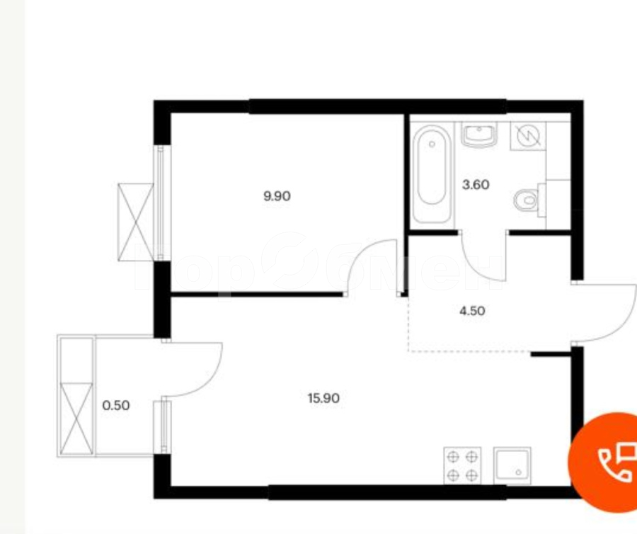 Продажа 1-комнатной квартиры, Москва, Россия,    Варшавское шоссе